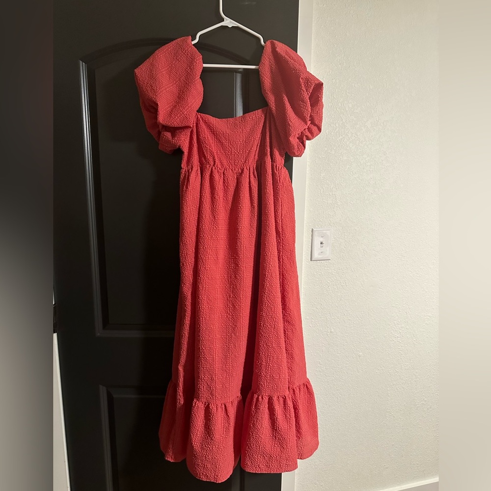 Storia Pink Puff Sleeve Dress